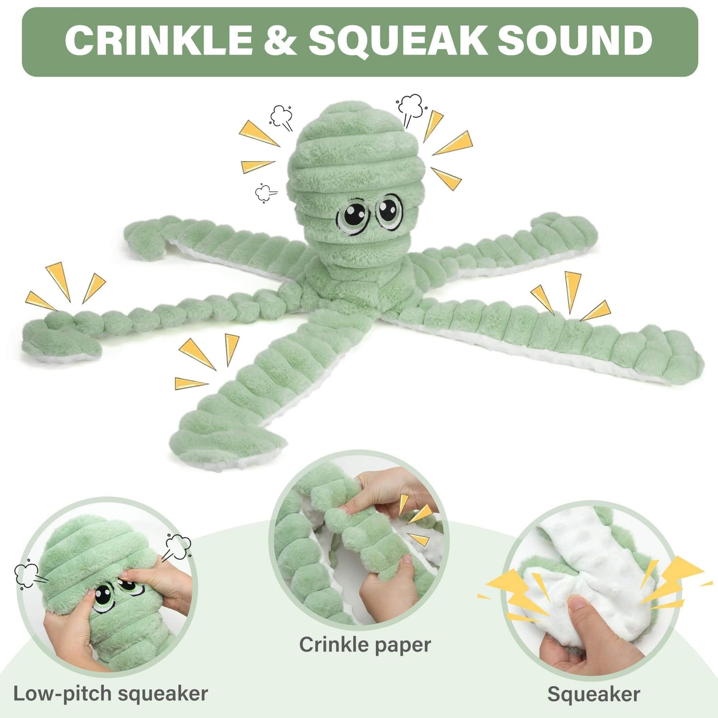 Chew & Cuddle Plush Octopus Toy for Dogs