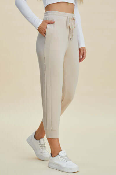 Chic High-Waist Scuba Cropped Pants for Women