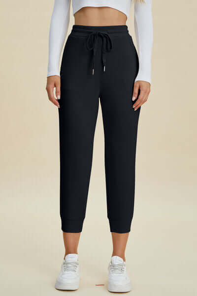 Chic High-Waist Scuba Cropped Pants for Women