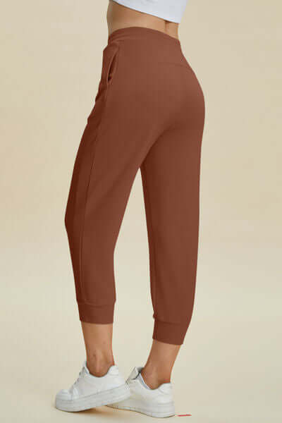 Chic High-Waist Scuba Cropped Pants for Women