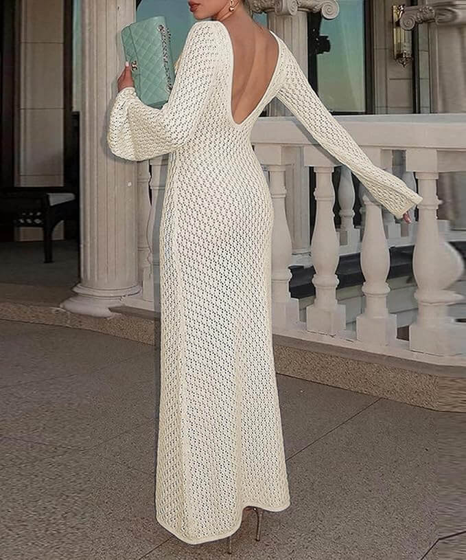 Coastal Breeze Solid Cover-Up Beach Dress