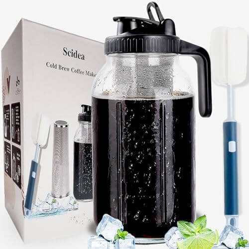 Cold Brew Crafter Leak-Proof Mason Jar with Filter 64oz