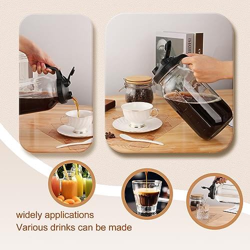 Cold Brew Crafter Leak-Proof Mason Jar with Filter 64oz