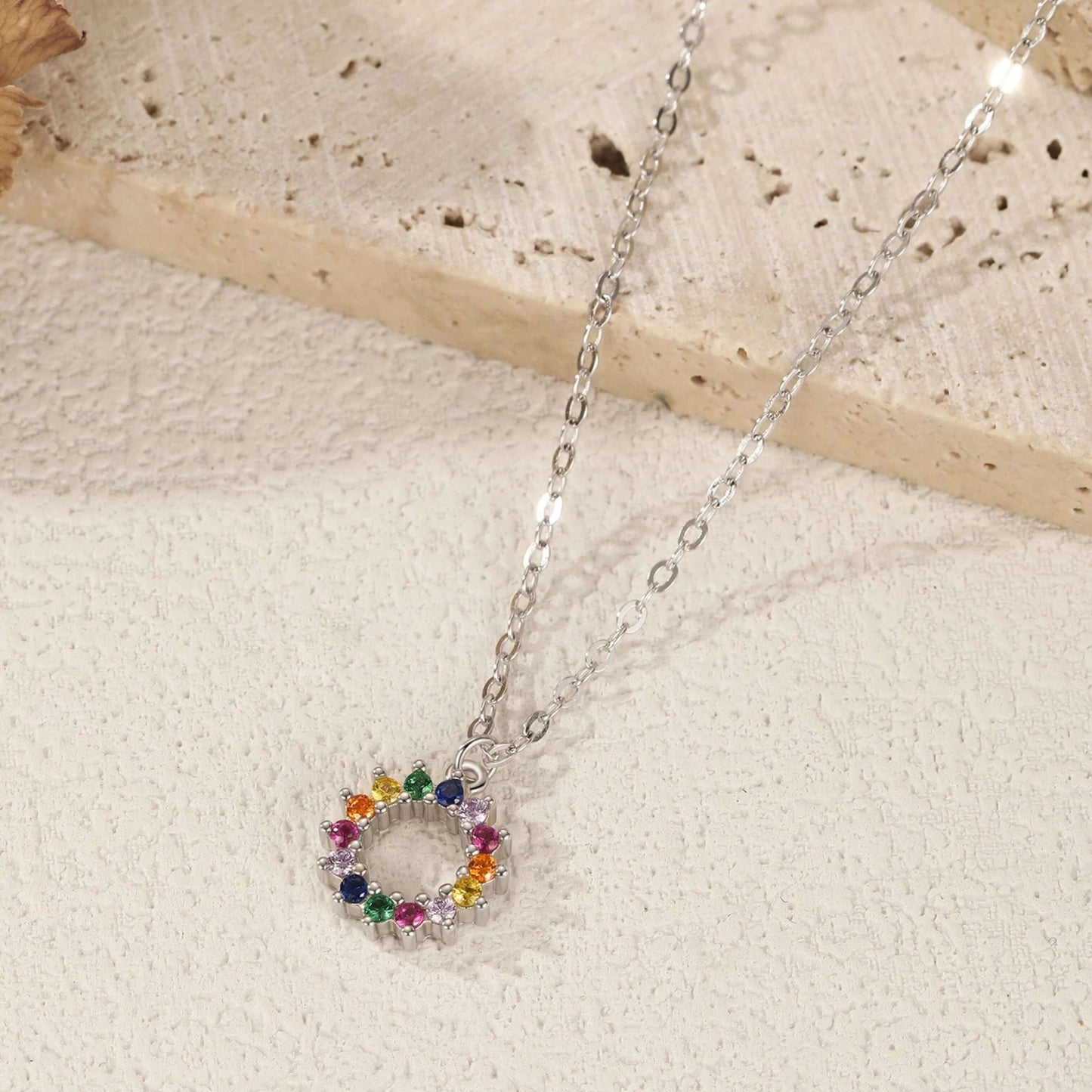 Color Burst 925 CZ Necklace and Bracelet Jewelry Set