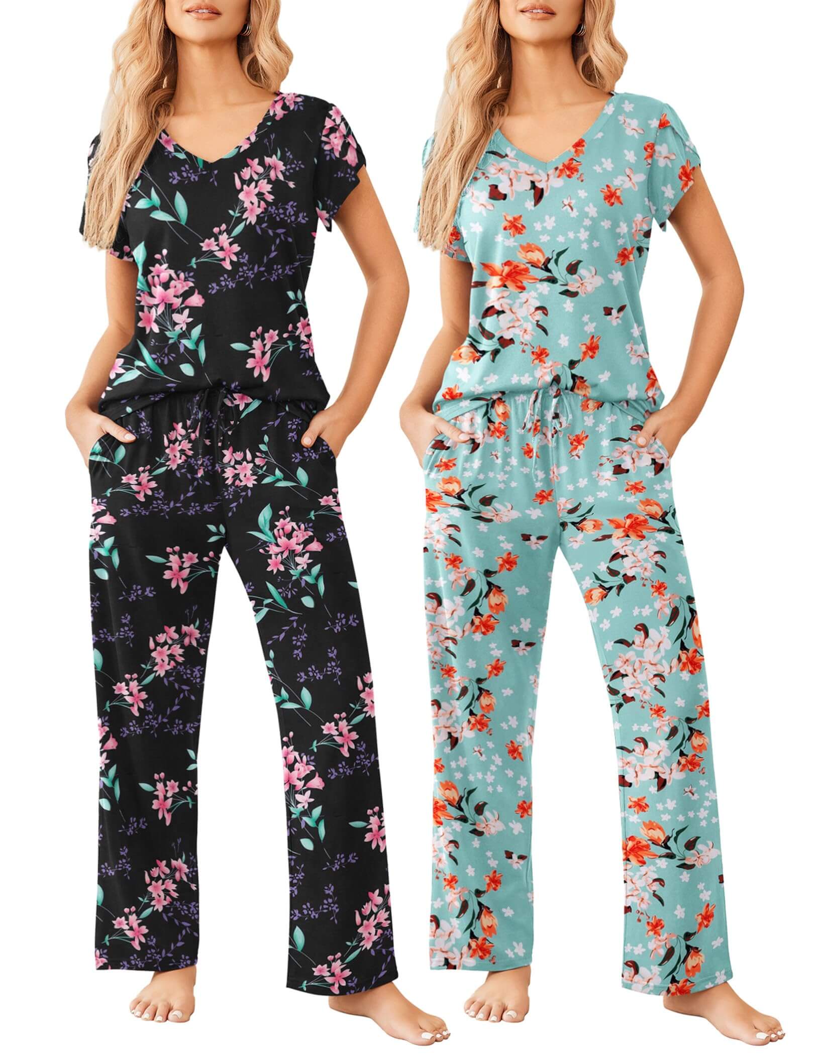 Comfort Duo: 2 Pack Women’s Short Sleeve Pajamas
