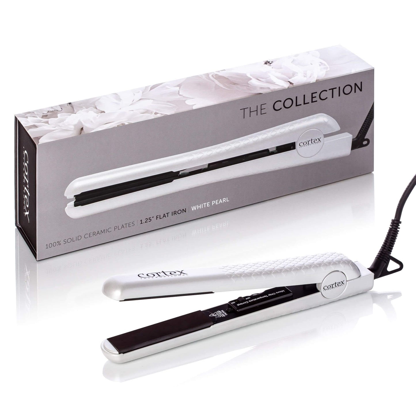 Cortex 1.25 Tourmaline Ceramic Hair Straightener - White