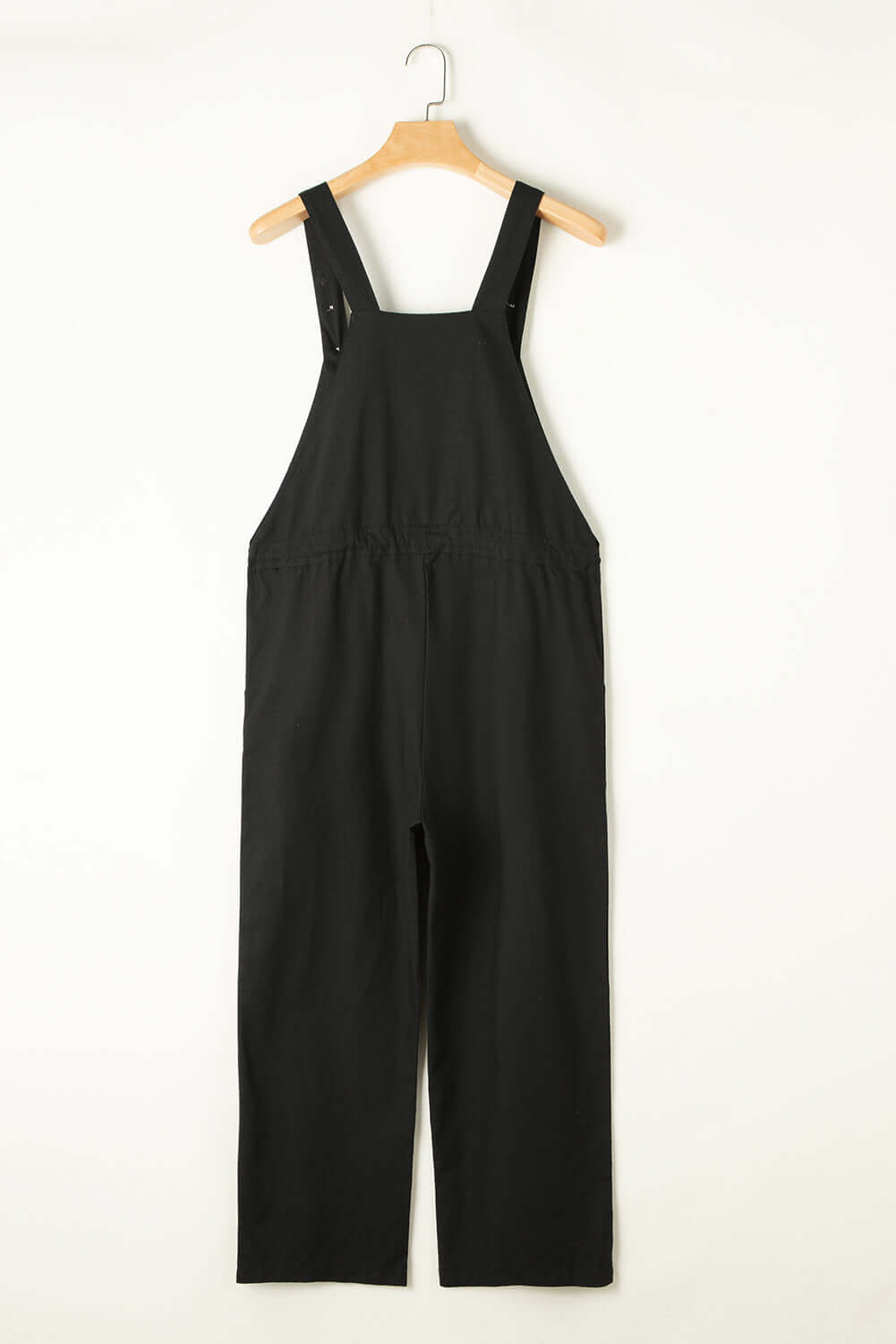 Cropped Drawstring Jumpsuit with Buttoned Straps
