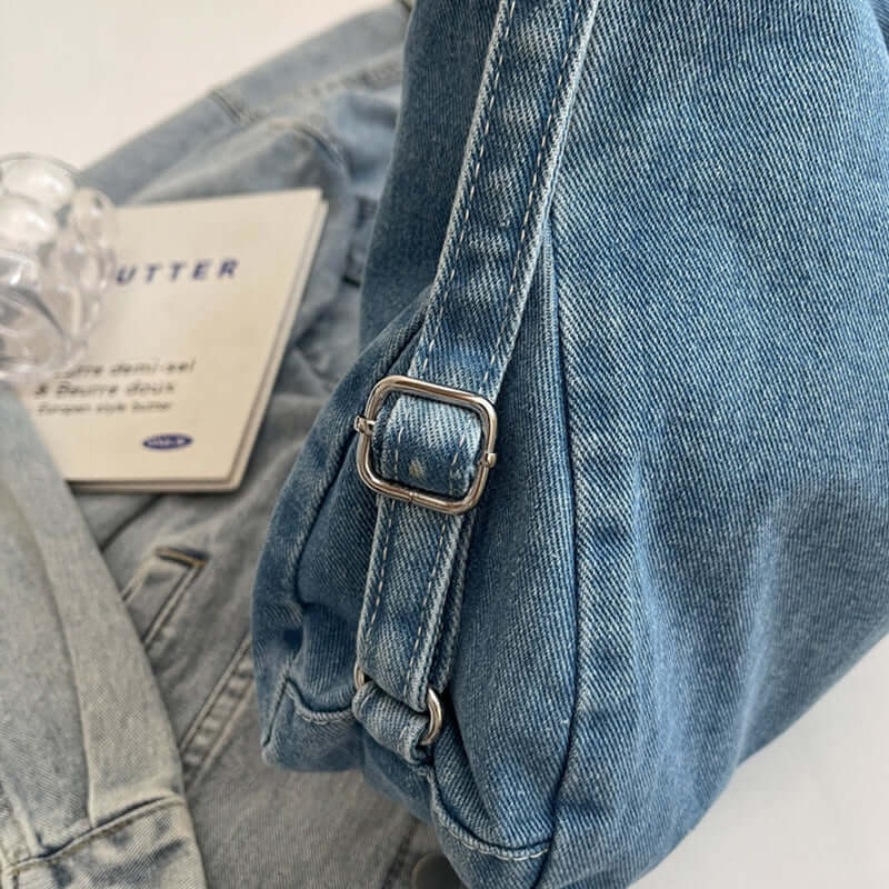 Denim Chic Adjustable Strap Shoulder Bag