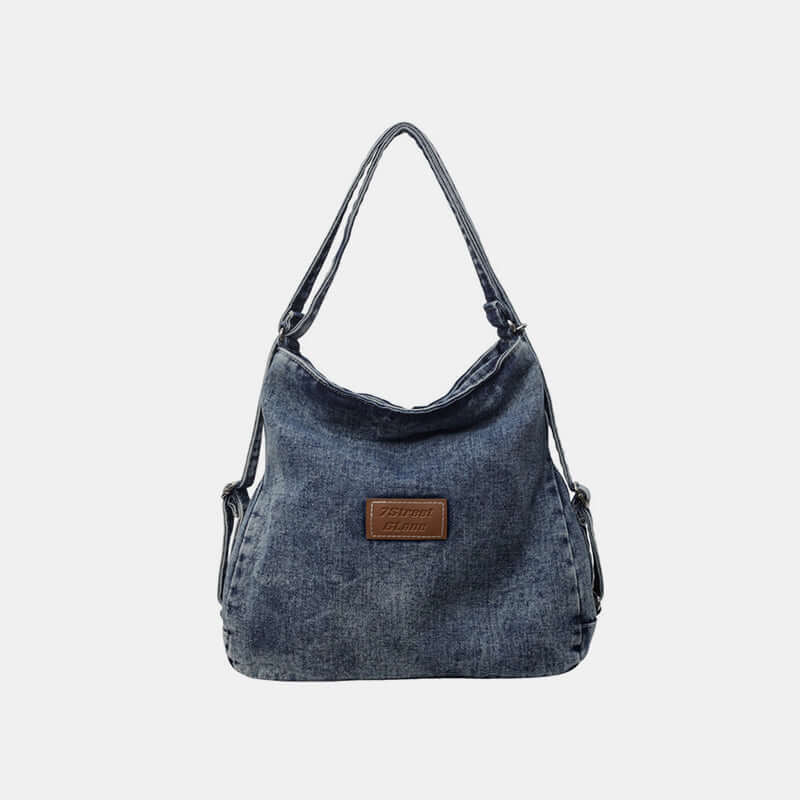 Denim Chic Adjustable Strap Shoulder Bag