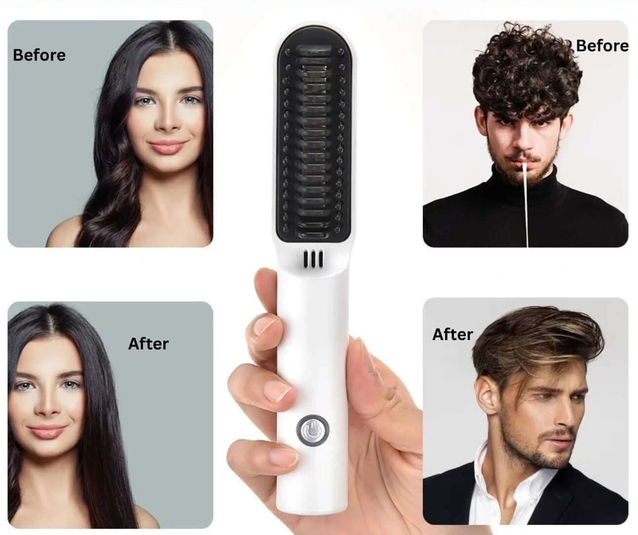 Electric Ceramic Hairbrush for Effortless Styling