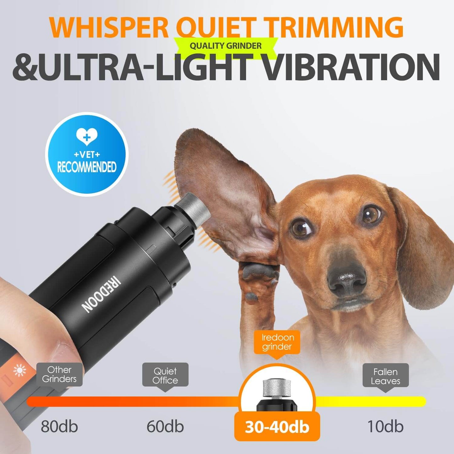 3-Speed Electric Dog Nail Grinder with LED Lights