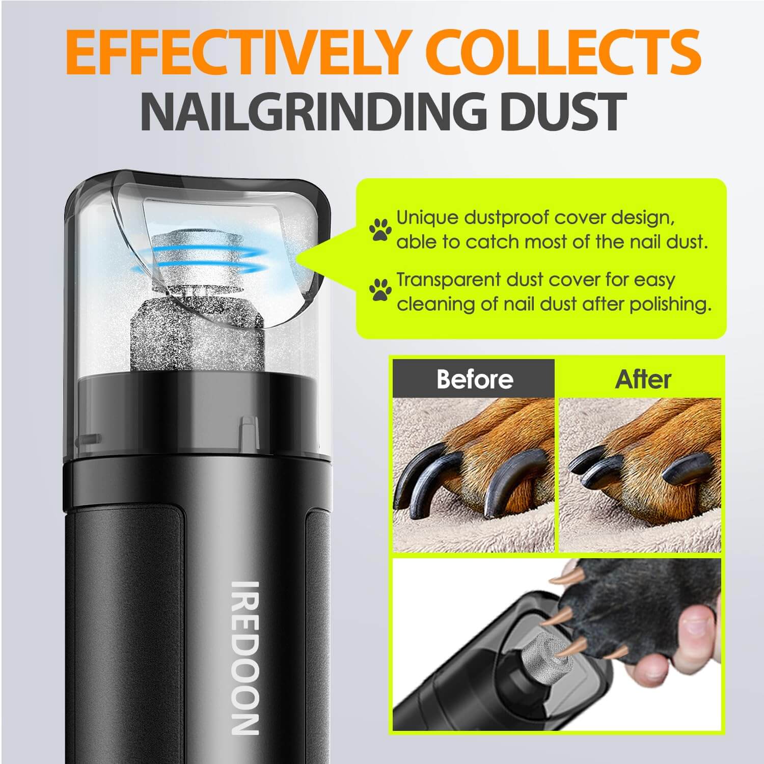 3-Speed Electric Dog Nail Grinder with LED Lights