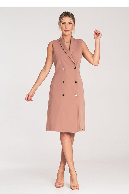 Elegant Edge Double-Breasted Daydress