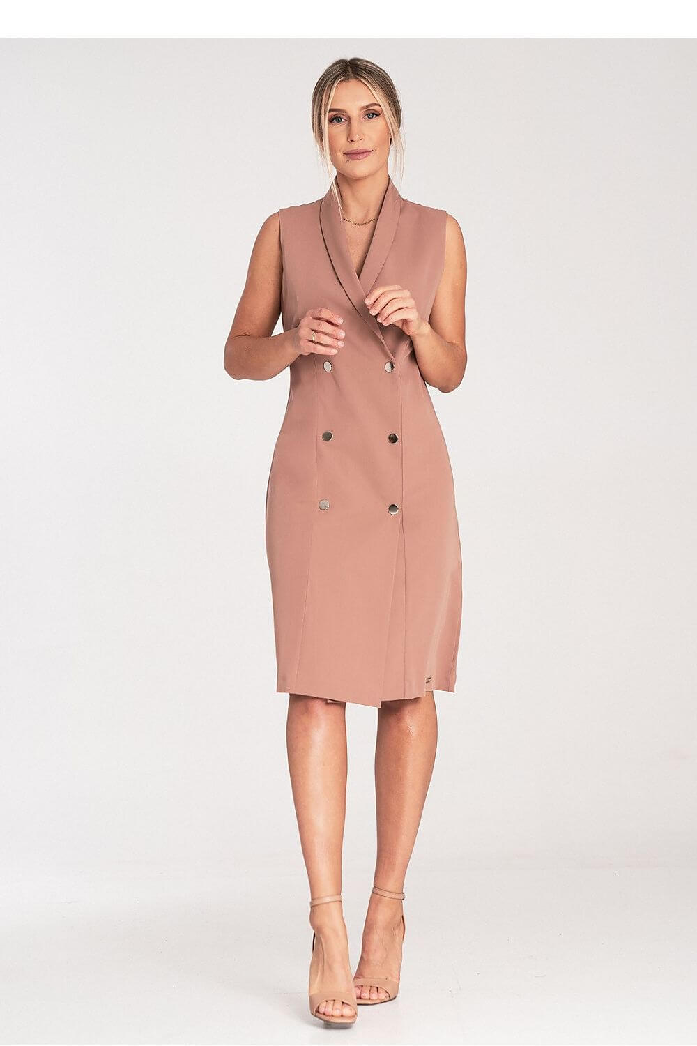 Elegant Edge Double-Breasted Daydress