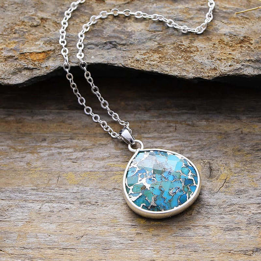 Elegant Turquoise Chain Pendant Necklace