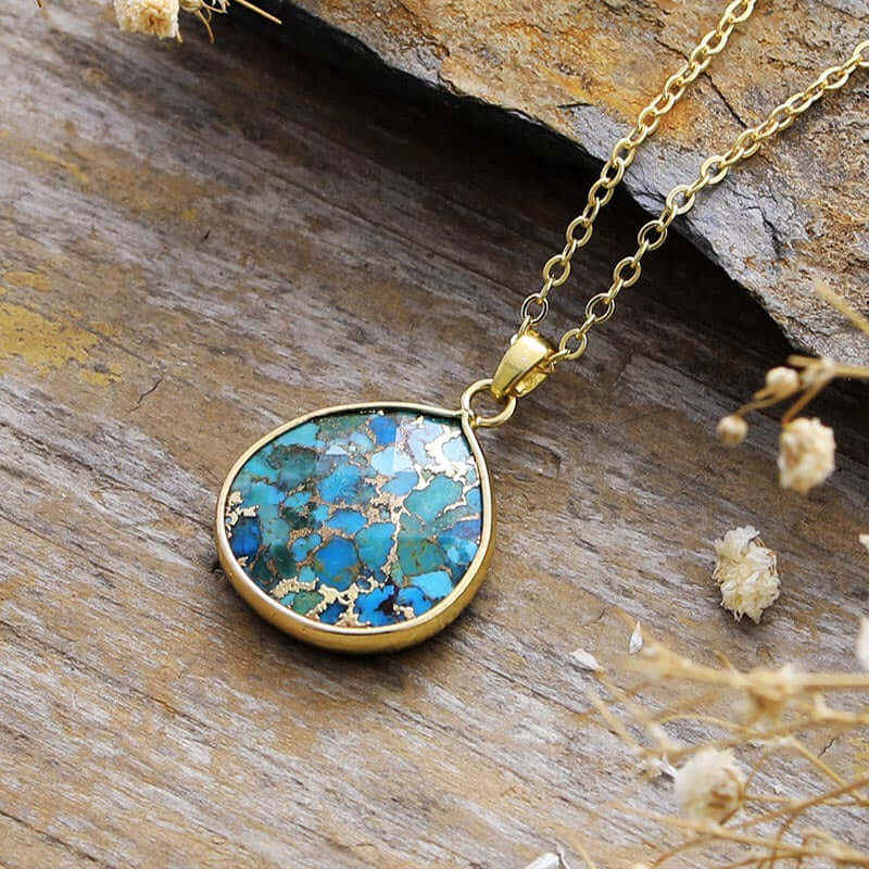 Elegant Turquoise Chain Pendant Necklace
