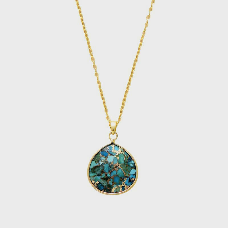 Elegant Turquoise Chain Pendant Necklace