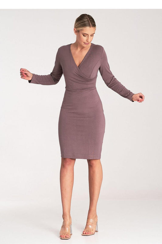 Elegant Womens V-Neck Fitted Dress for Parties & Events