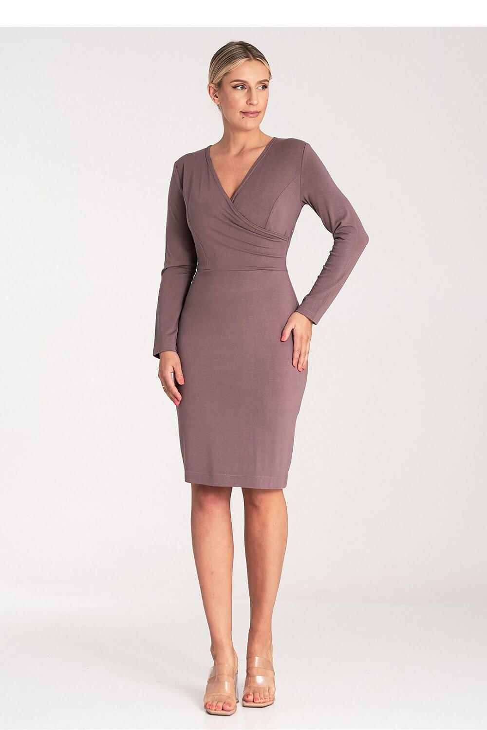 Elegant Womens V-Neck Fitted Dress for Parties & Events