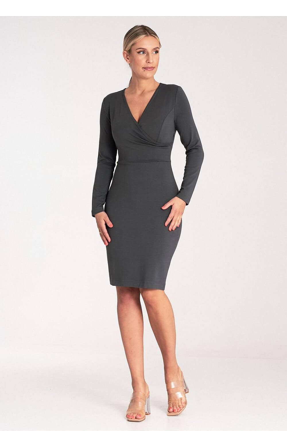 Elegant Womens V-Neck Fitted Dress for Parties & Events