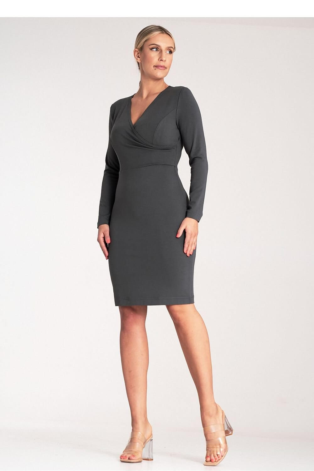 Elegant Womens V-Neck Fitted Dress for Parties & Events