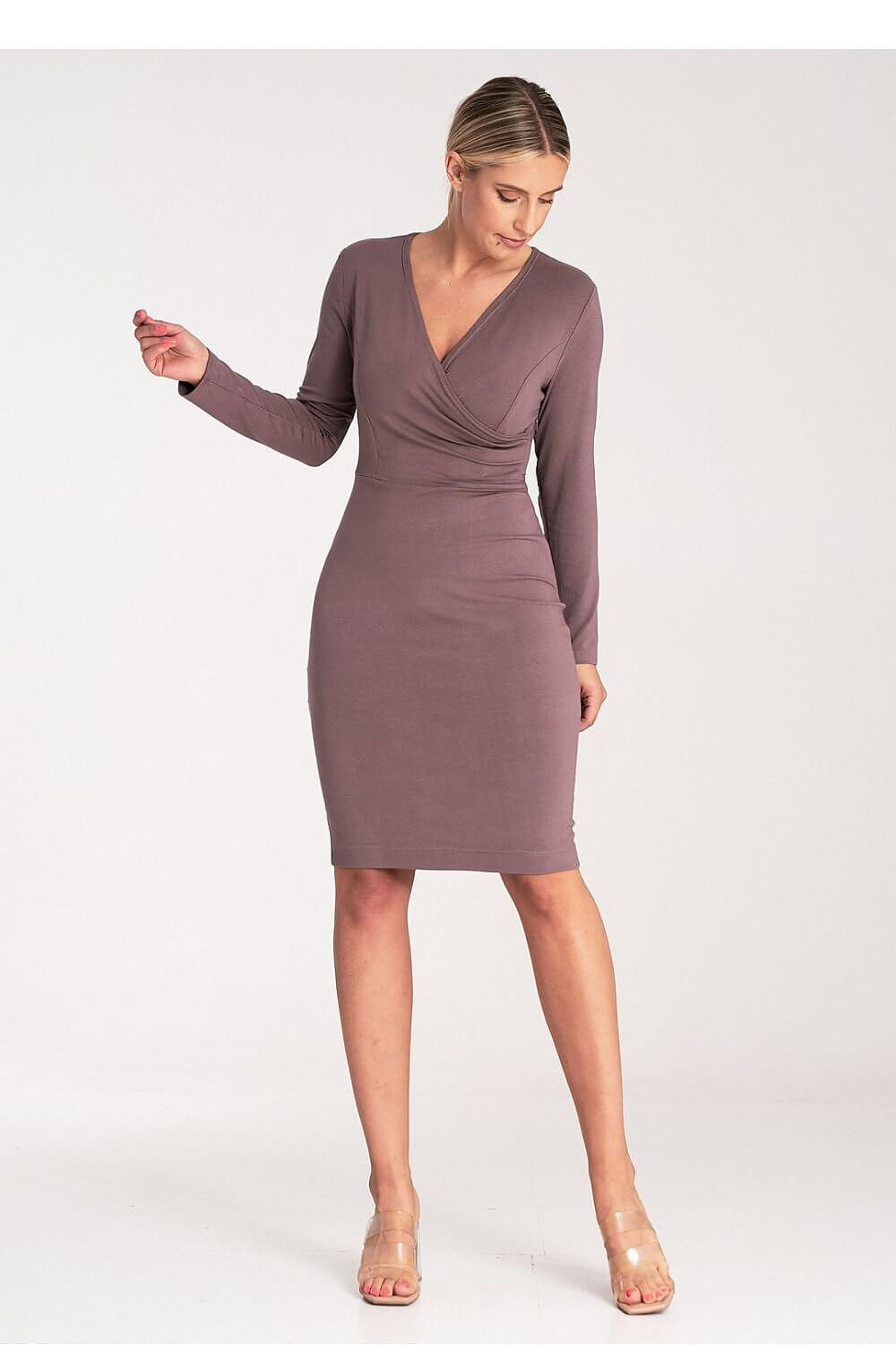 Elegant Womens V-Neck Fitted Dress for Parties & Events