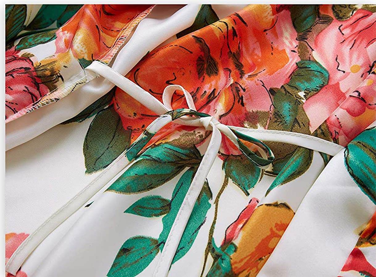 Ethereal Peony Floral Silky Kimono Robe