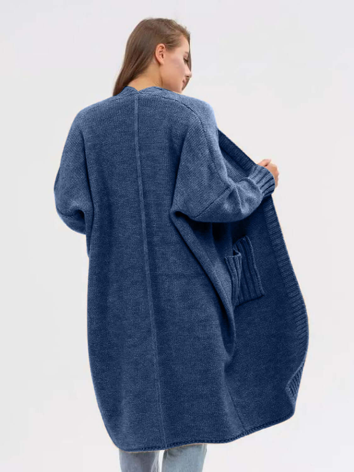 Everyday Comfort Pocketed Open Front Cardigan