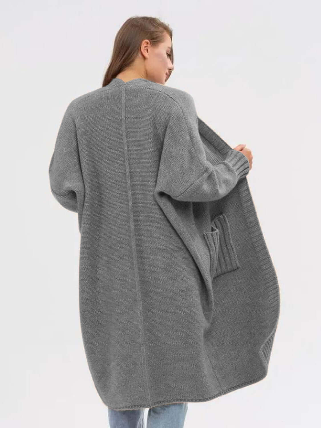 Everyday Comfort Pocketed Open Front Cardigan