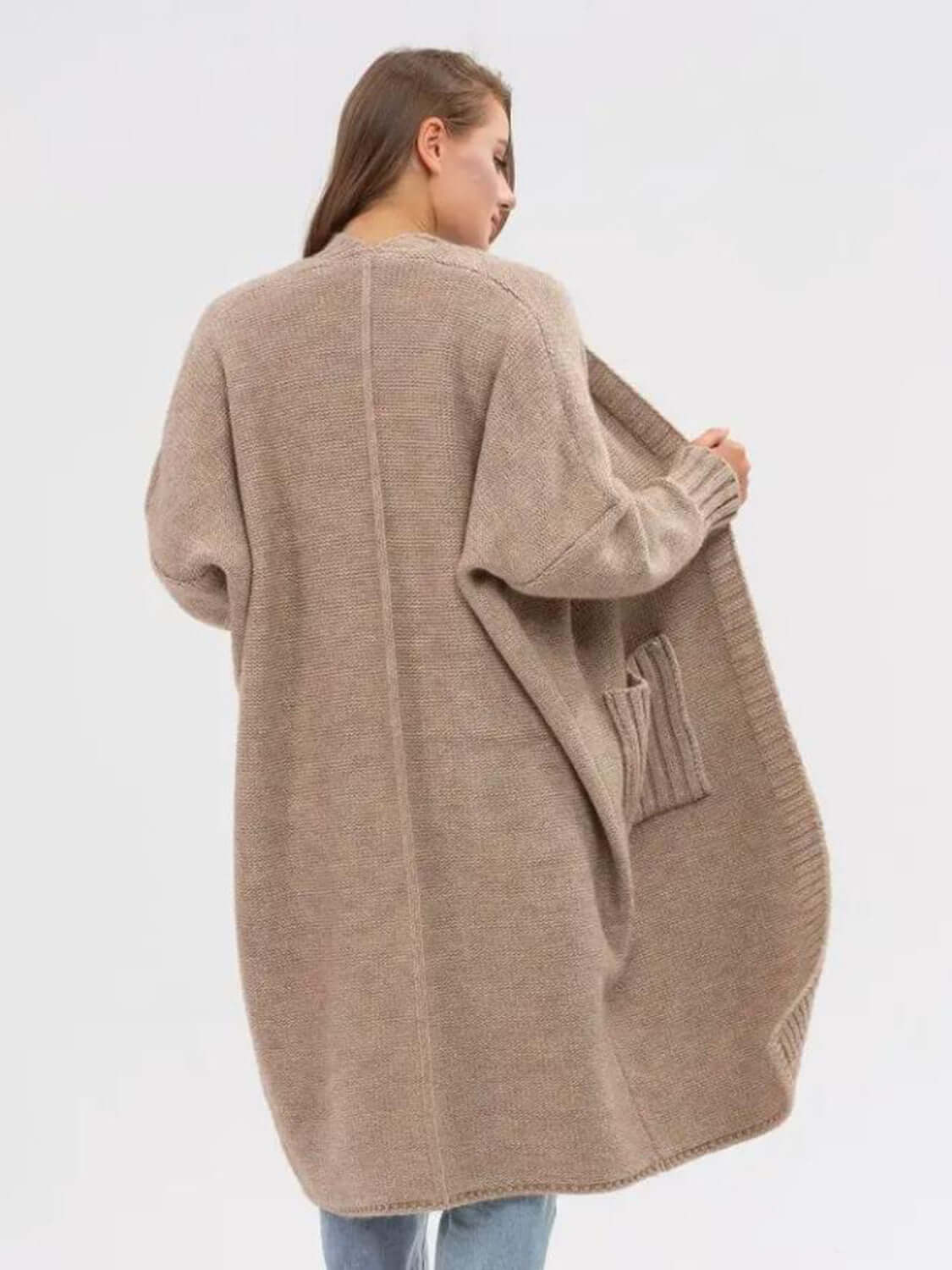 Everyday Comfort Pocketed Open Front Cardigan