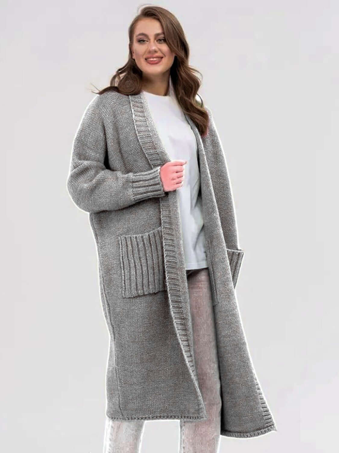 Everyday Comfort Pocketed Open Front Cardigan