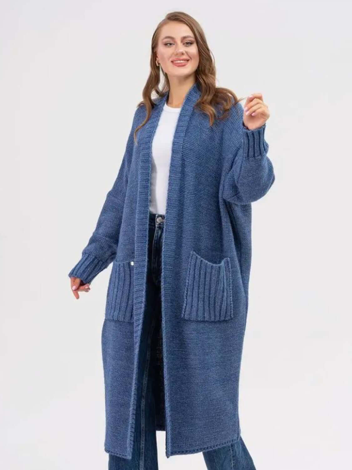 Everyday Comfort Pocketed Open Front Cardigan