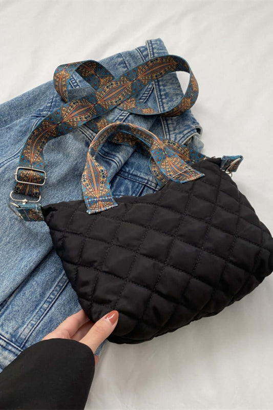 Fashion Pop Bubble Textured Handbag with Printed Strap