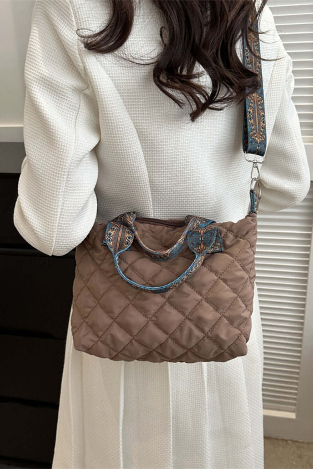 Fashion Pop Bubble Textured Handbag with Printed Strap