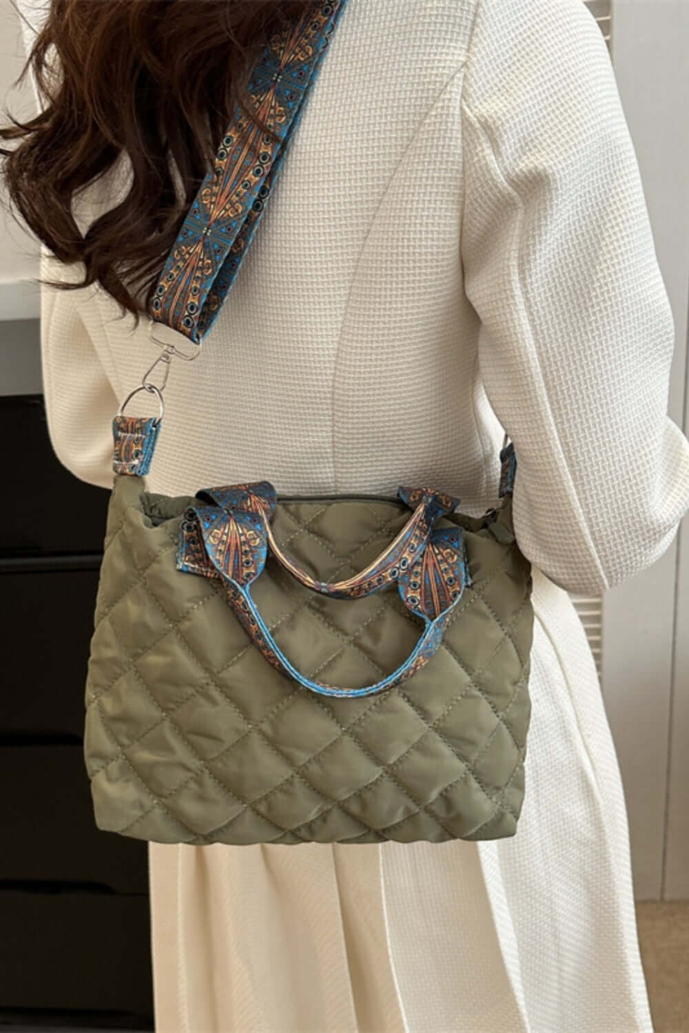 Fashion Pop Bubble Textured Handbag with Printed Strap