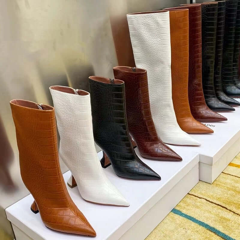 Fierce & Fabulous Snake Pattern Wine Glass Heels Boots