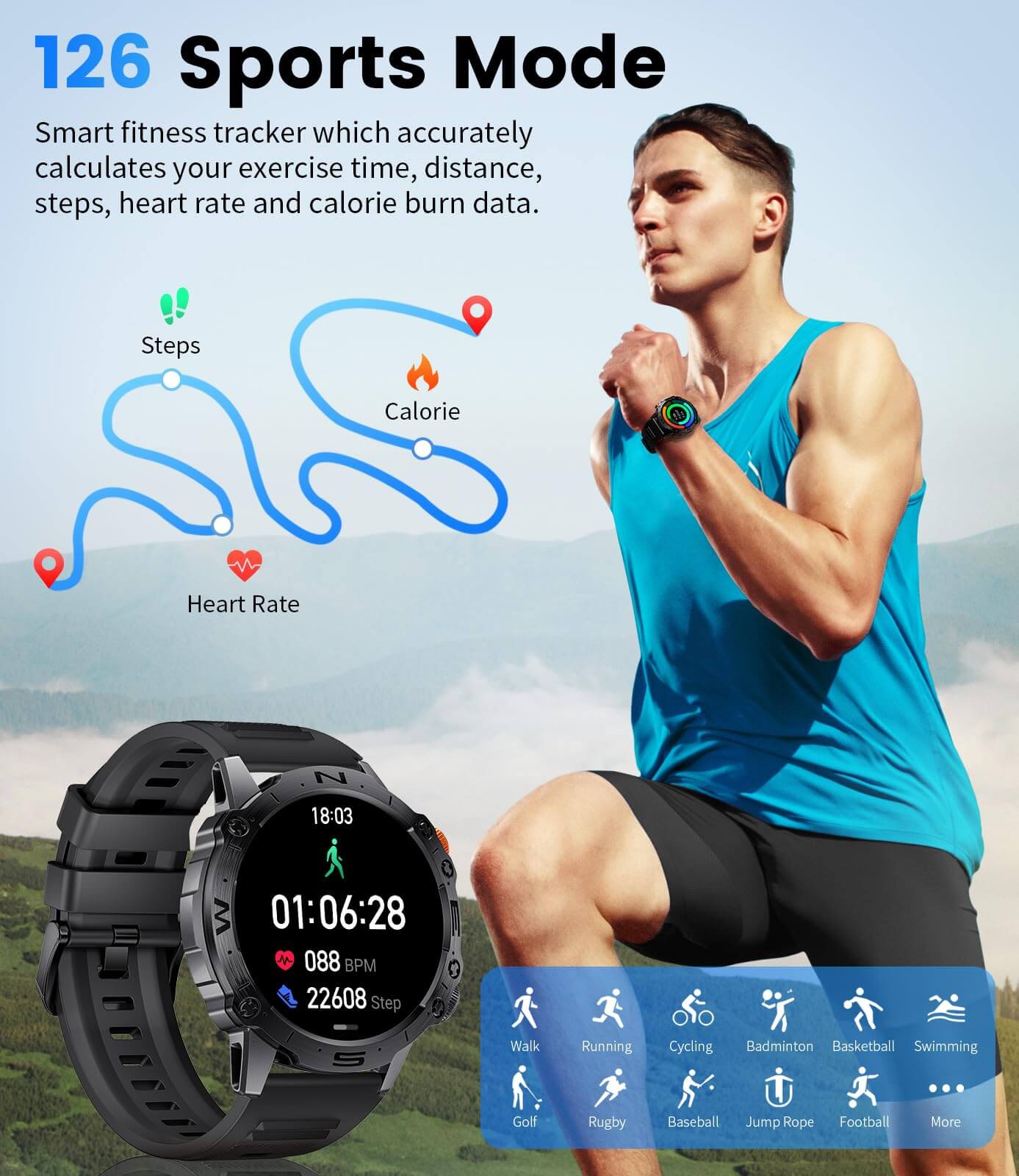 Fitness Tracker Smartwatch - Health Tracking On-The-Go