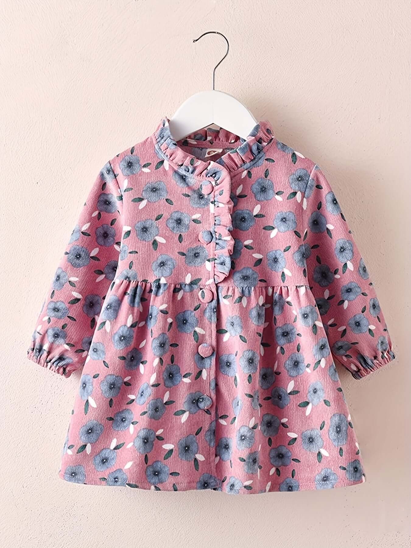 Floral Charm Ruffle Sleeve Pencil Dress