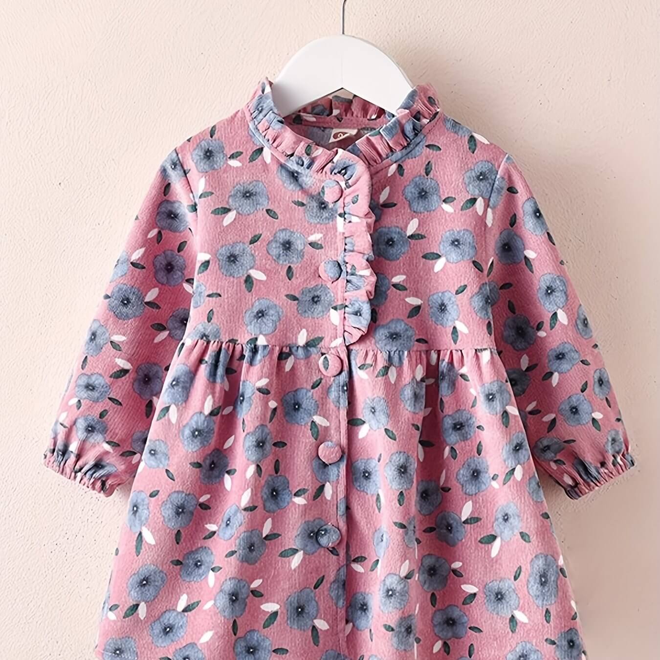Floral Charm Ruffle Sleeve Pencil Dress