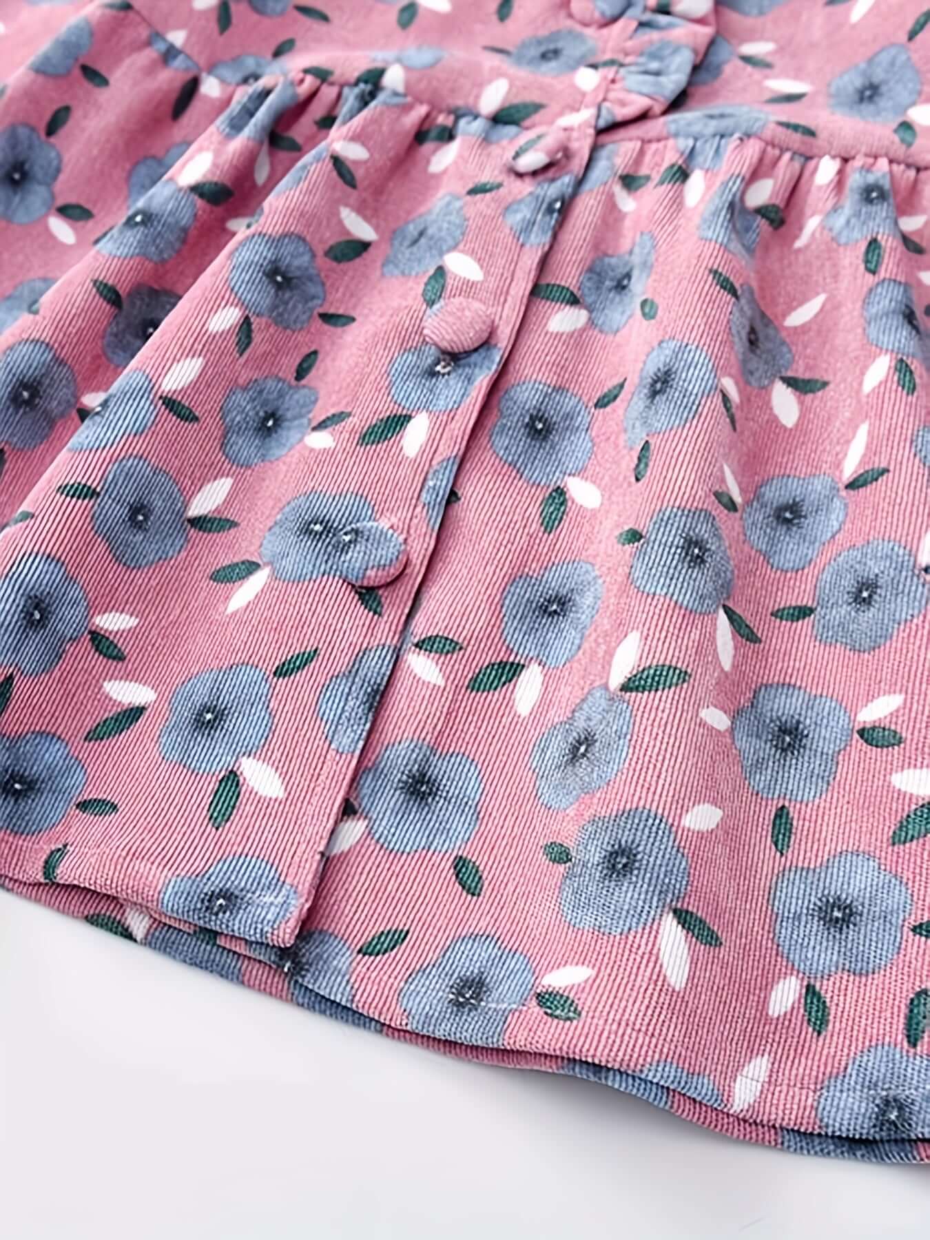 Floral Charm Ruffle Sleeve Pencil Dress