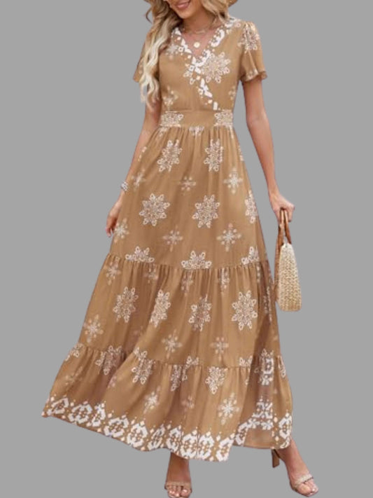 Free Spirit Flowy Boho Floral Dress with Pockets