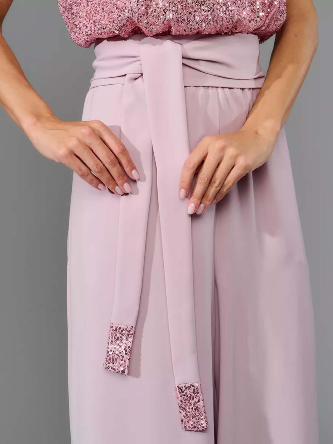 Glam Galore Sequin Wide-Leg Jumpsuit