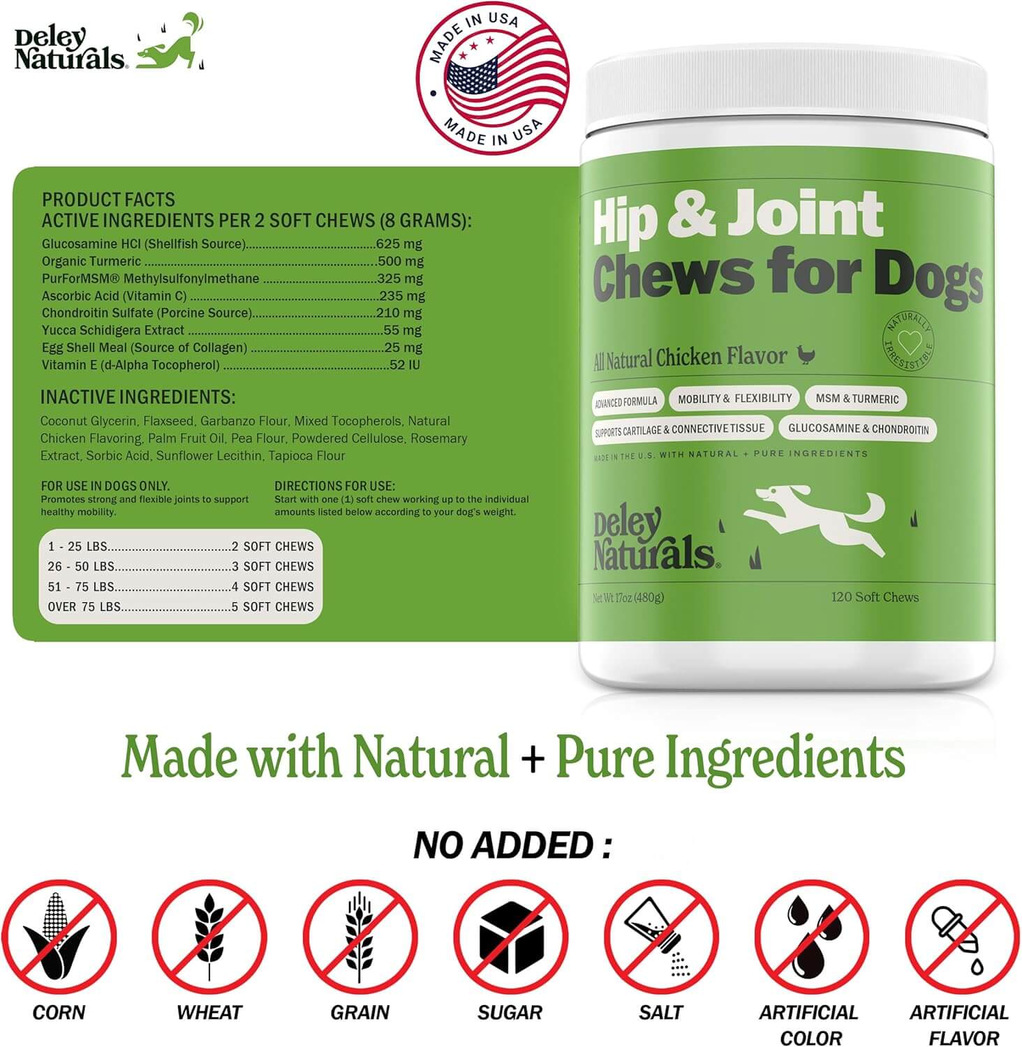 Grain-Free Hip & Joint Soft Chews for Dogs - 480g