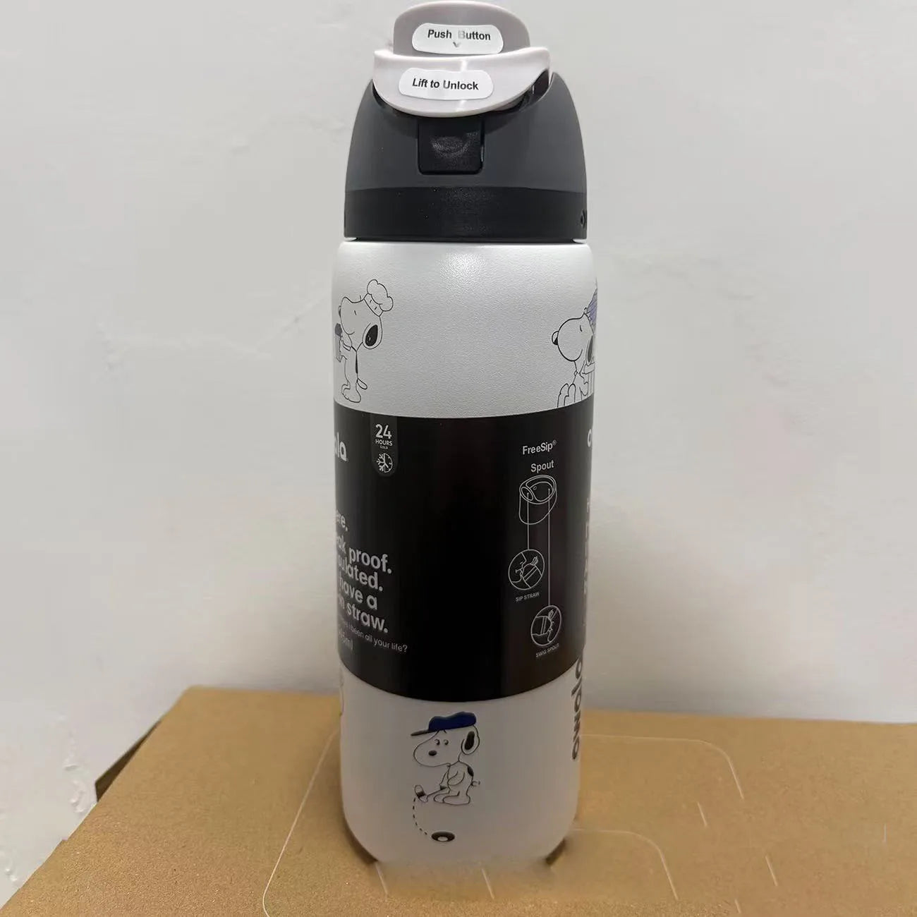 Cartoon Insulated Water Bottle with Straw 24oz/32oz