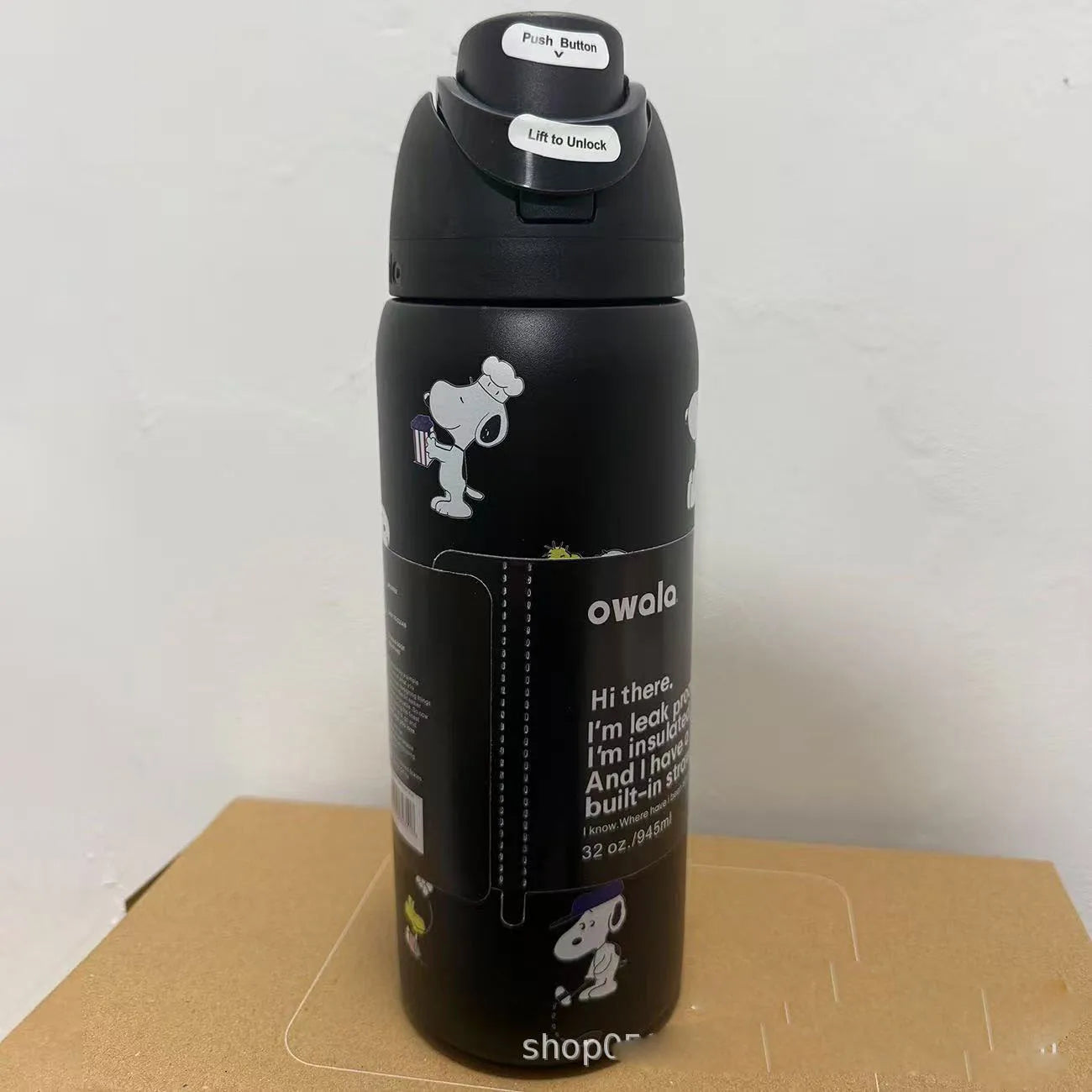 Cartoon Insulated Water Bottle with Straw 24oz/32oz