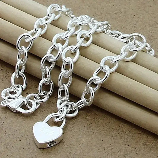 Hypoallergenic 925 Sterling Silver Heart Pendant Necklace