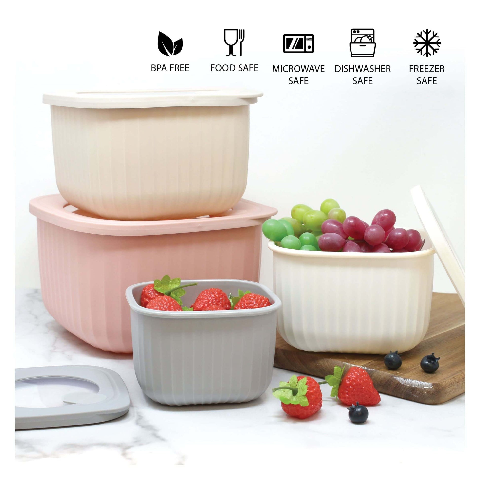 Heavy Duty Mixing Bowls Set 4 Piece - Grey