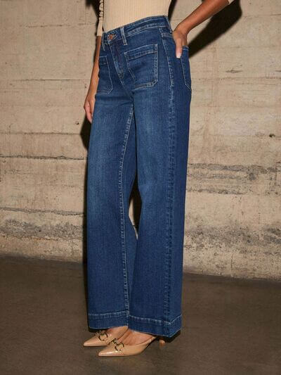 High-Rise Wide Leg Denim Jeans for Women