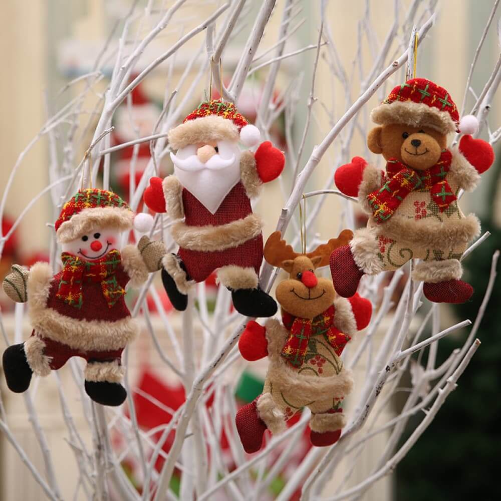 Joyful Tidings Christmas Hanging Ornaments 4-Piece Set