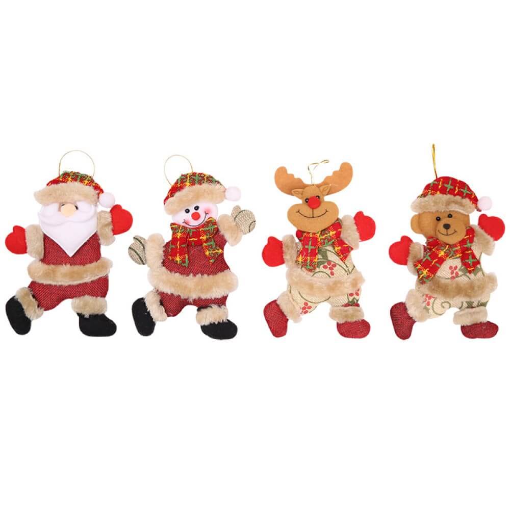 Joyful Tidings Christmas Hanging Ornaments 4-Piece Set